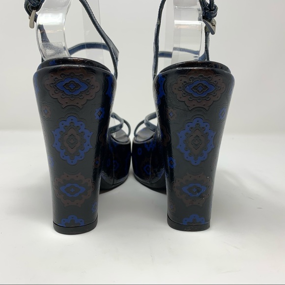 Prada Platform Sandal Strappy Ikat Pattern 35.5 - Picture 4 of 8